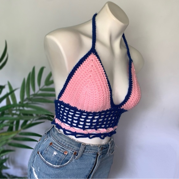 k n i t :: Retro Mod Groovy Crochet Top Knit Bikini - Picture 6 of 15